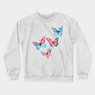 Colorful Monarch Butterfly Pattern in Watercolor Crewneck Sweatshirt